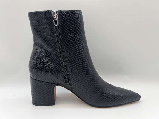 women's waterproof winter Dress boots with soft nappa liz leather，snakeskin design upper with inside YKK zipper