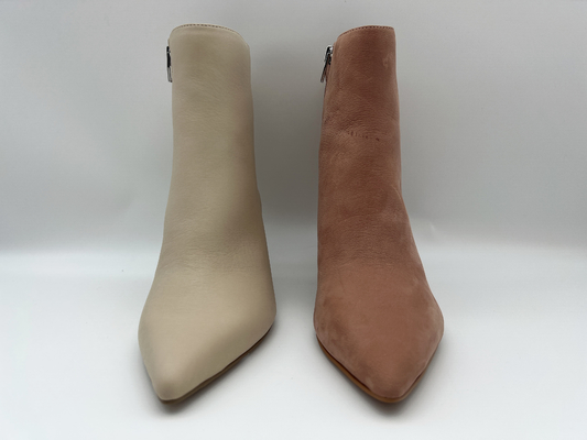 women's pointed toe ankle boots with metal YKK zipper ，soft nappa Genuine Leather Dress Boots