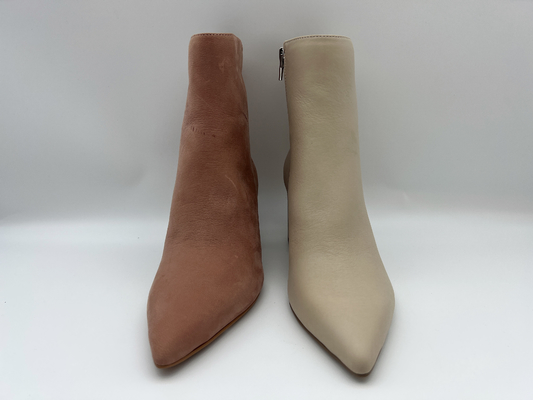 women's pointed toe ankle boots with metal YKK zipper ，soft nappa Genuine Leather Dress Boots