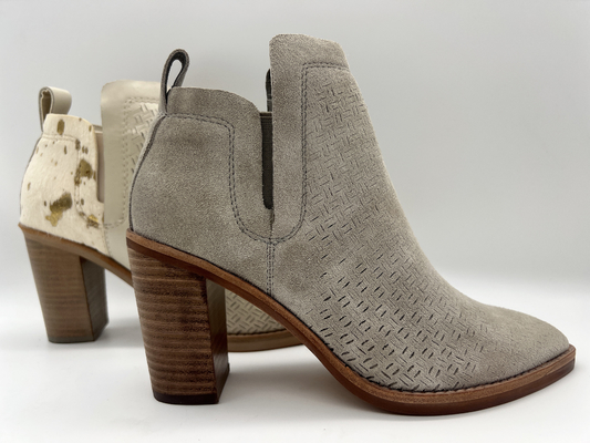 Abs heel with TPR outsole，soft crack suede leather and metallic hair leather Womens Dress ankle Boots