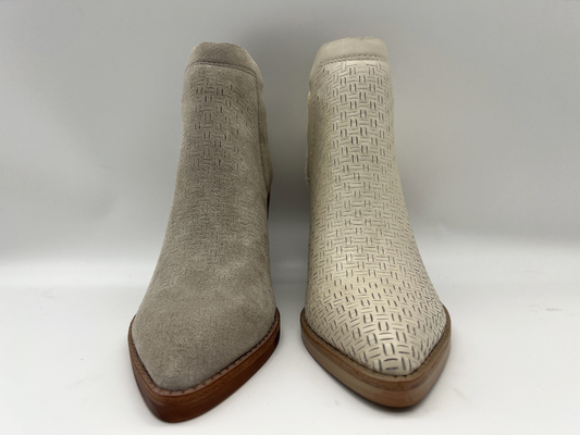 Abs heel with TPR outsole，soft crack suede leather and metallic hair leather Womens Dress ankle Boots