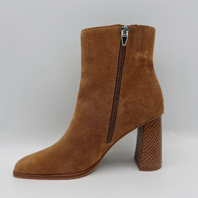 Stylish Square Toe Leather Ankle Boots ODM OEM Ladies Suede Ankle Boots