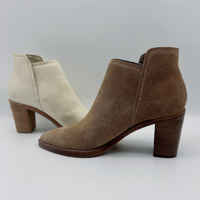 Custom Womens Leather Dress Boots  Bone Soft Nappa / Cow Suede Leather Upper