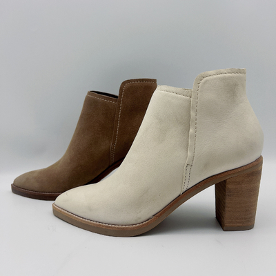 Custom Womens Leather Dress Boots  Bone Soft Nappa / Cow Suede Leather Upper