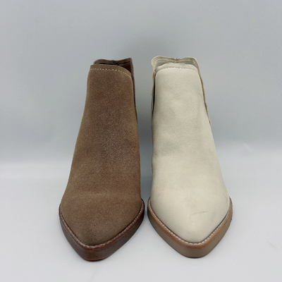 Custom Womens Leather Dress Boots  Bone Soft Nappa / Cow Suede Leather Upper
