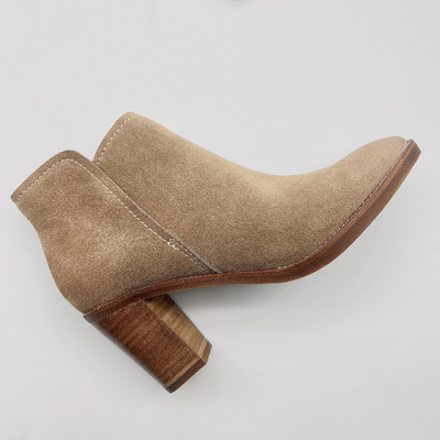 Custom Womens Leather Dress Boots  Bone Soft Nappa / Cow Suede Leather Upper