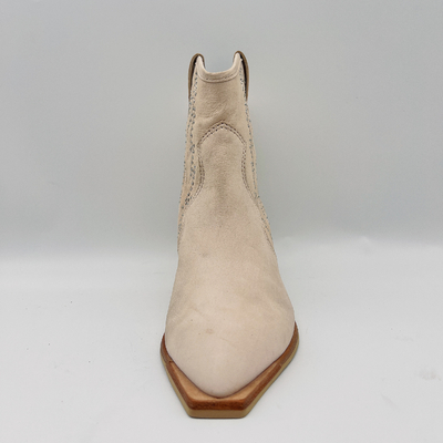 Bone Womens Leather Dress Boots Comfortable Ladies Casual Ankle Boots With Studs Embroidery