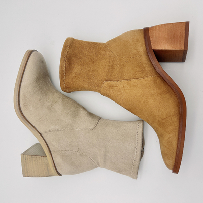 Comfortable Womens Dress Boots / Office Tan Suede Ankle Boots Womens
