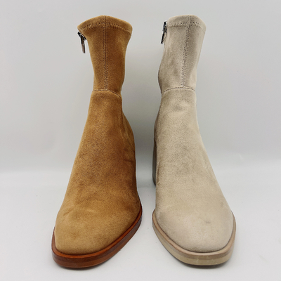 Comfortable Womens Dress Boots / Office Tan Suede Ankle Boots Womens