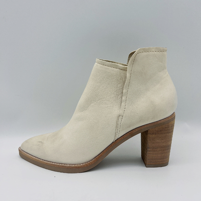 Women'S Genuine Leather Ankle Boots Pointed Toe Ankle Boots Chunky Heel
