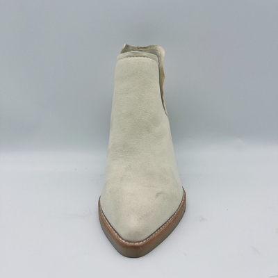 Women'S Genuine Leather Ankle Boots Pointed Toe Ankle Boots Chunky Heel