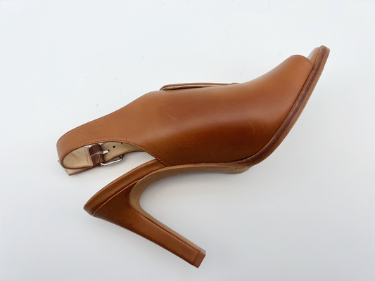 Tan High Heel Open Toe Sandals #6 - #11 Genuine Leather Womens Sandals SGS