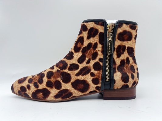 Women'S Leather Zip Up Ankle Boots , Round Toe Low Heel Ankle Boots