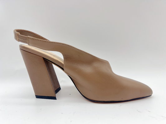 Lt Tan Ladies Soft Leather Sandals 5cm Stylish High Heels Sandals 10 Inch