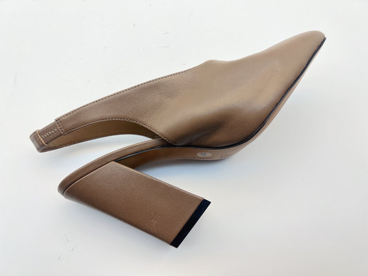 Lt Tan Ladies Soft Leather Sandals 5cm Stylish High Heels Sandals 10 Inch