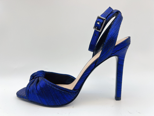 Woven Upper Ladies Soft Leather Sandals Elegant Purple Stiletto Open Toe Heel Sandals