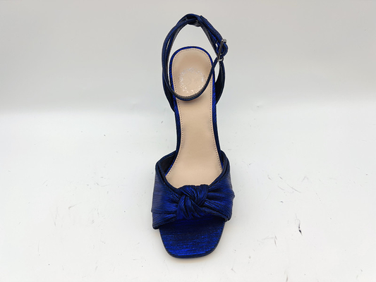 Woven Upper Ladies Soft Leather Sandals Elegant Purple Stiletto Open Toe Heel Sandals