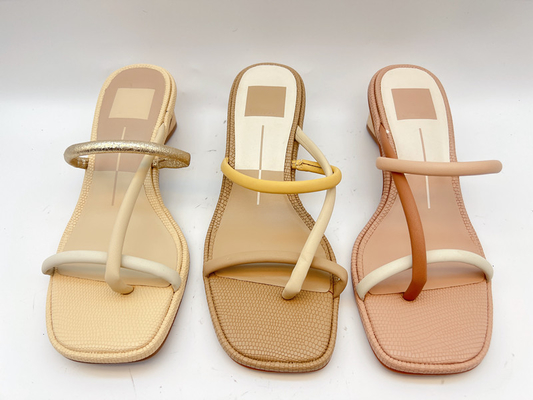 One Strap Ladies Summer Slippers Gold / Beige Soft Comfortable Slippers