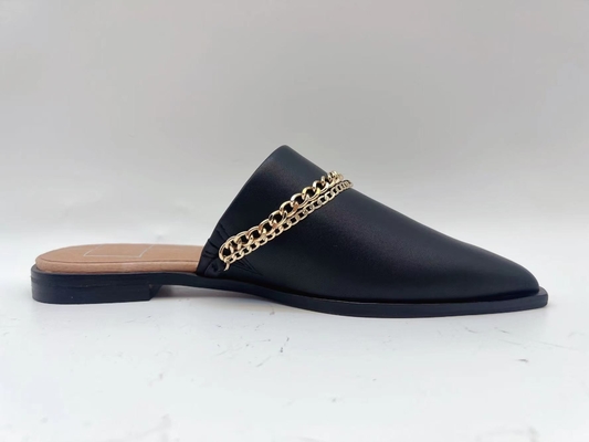 SGS Womens Black Flat Casual Shoes , One Piece Black Closed Toe Slippers