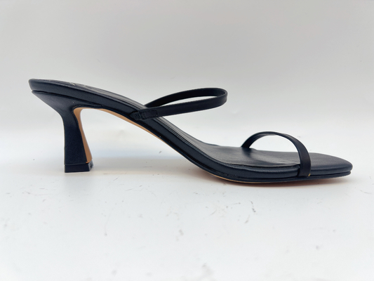 One Strap Lightweight Summer Slippers Black Low Heel Open Toe Shoes