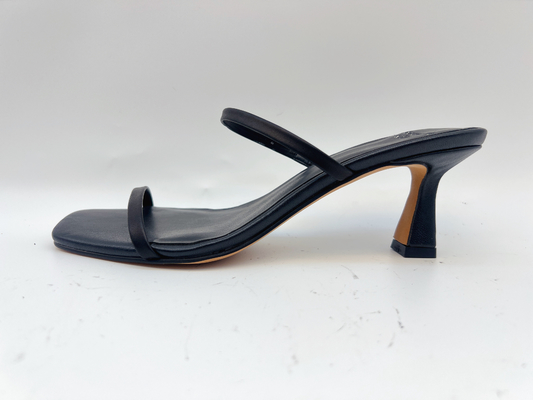 One Strap Lightweight Summer Slippers Black Low Heel Open Toe Shoes