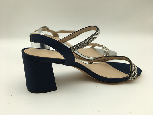 Open Toe Soft Suede Black Leather Strap Sandals With Gemstone Design