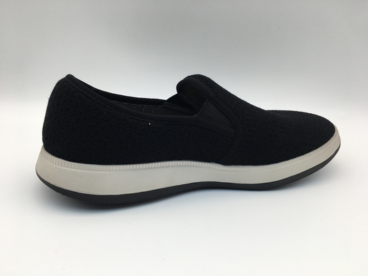 Black Comfortable Canvas Leisure Shoes ODM OEM With One Unit TPR Outsole