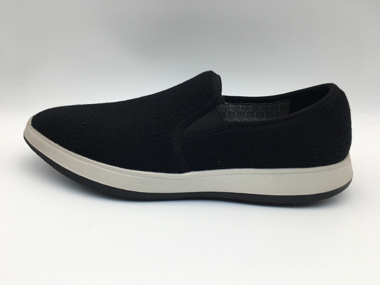 Black Comfortable Canvas Leisure Shoes ODM OEM With One Unit TPR Outsole