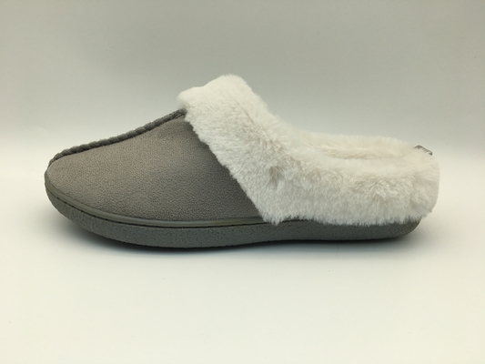 Winter Warm Fleece Slippers Comfortable Two Tone Leather Shoes Microsuede Upper