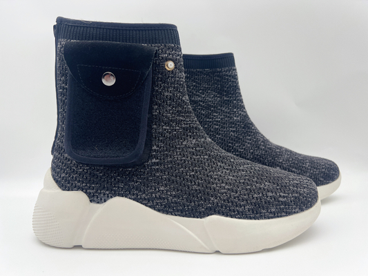Women'S Black Slip Resistant Work Shoes Navy Mix Comfortable