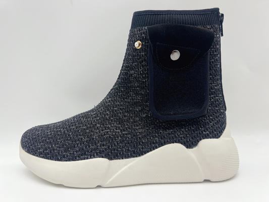 Women'S Black Slip Resistant Work Shoes Navy Mix Comfortable