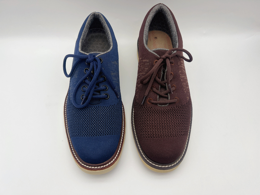 Soft Two Tone Leather Lace Up Work Shoes Womens Brown With One Unit Rubber Outsole