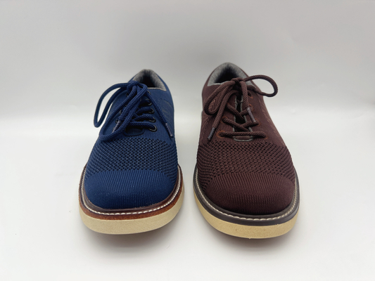 Soft Two Tone Leather Lace Up Work Shoes Womens Brown With One Unit Rubber Outsole