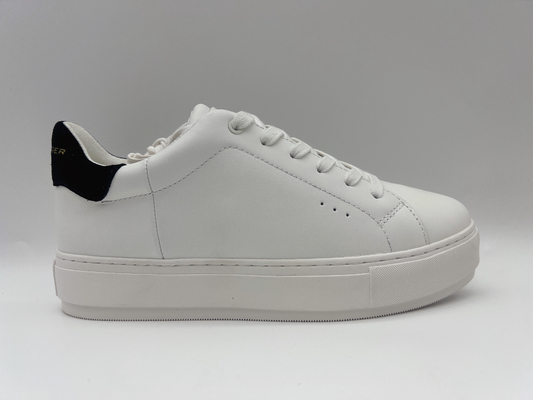 Classic White Leather Hiking Shoes Stylish Womens With Round Toes