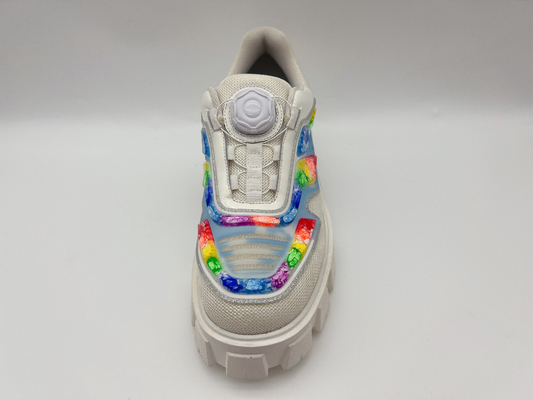 Trendy White Leisure Shoes Non slip Women'S Platform Casual Shoes With Shoelace Storage