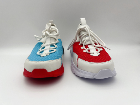Red Blue Womens Leisure Shoes Soft Nappa Pu With One Unit Rubber Outsole