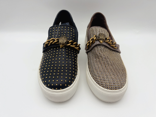 Casual Durable Womens Flat Leather Shoes Black Custom With Metal D Ring