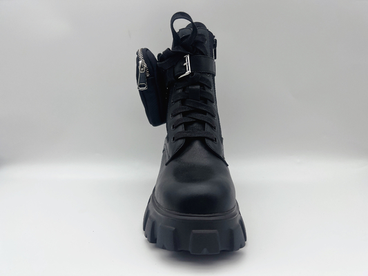 Cow Leather Womens High Top Hiking Shoes Non Slip Wear Resistant