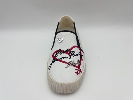 Summer Womens Flat Leather Shoes White Slip On Lazy Casual Shoes