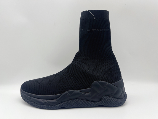 Comfort Non Slip Flat Shoes , Durable Black Leather High Top Shoes