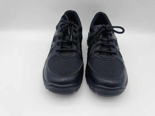 Black Soft Cowhide Slip Resistant Work Shoes Stylish Wearable / Comfortable