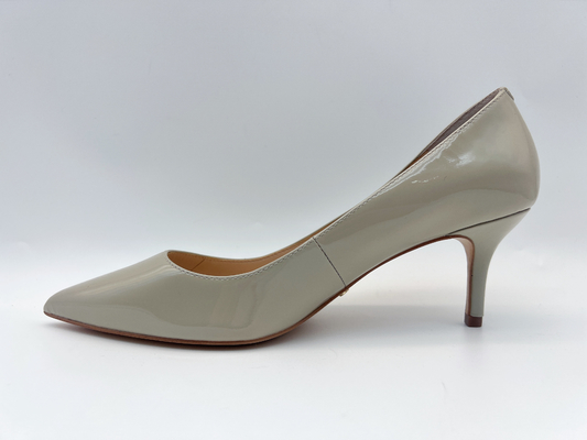 Soft Patent Leather Women Pumps Shoes Bone 3cm Pointed Toe Low Heel Pumps