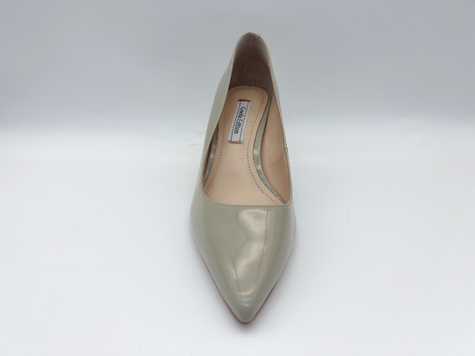 Soft Patent Leather Women Pumps Shoes Bone 3cm Pointed Toe Low Heel Pumps
