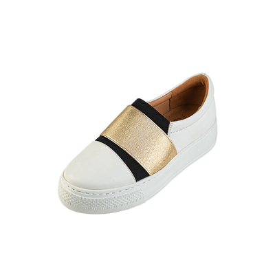 White Loafers Leather Hiking Shoes With Soft Cow Leather Upper