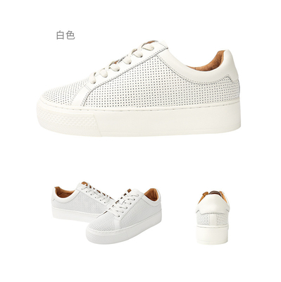 Soft Cow Leather White Hiking Shoes Womens Comfortable Breathable