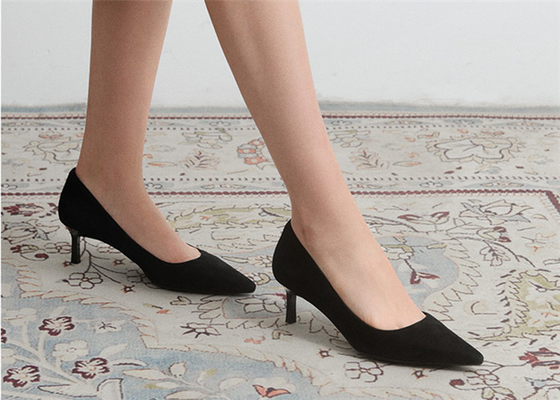 White Soft Cow Genuine Leather Pumps 2cm Low Heel Dress Shoes For Ladies