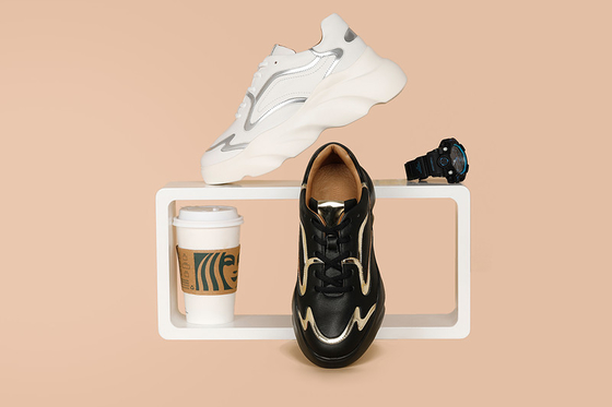 Ladies Athletic Sports Shoes Custom Platform Black Non Slip Shoes