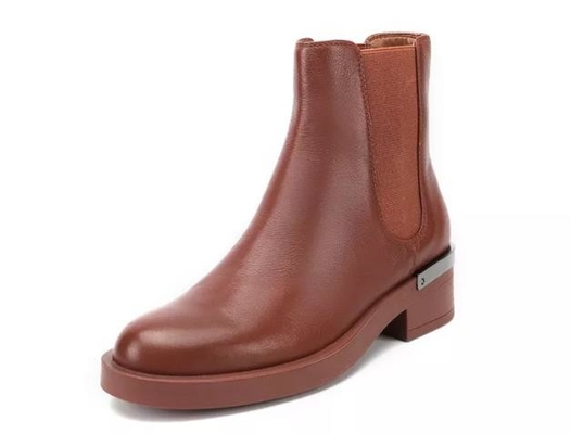 Customized Logo And Sizes Breathable Women Leather Short Boots Brown And Black