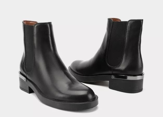 Customized Logo And Sizes Breathable Women Leather Short Boots Brown And Black