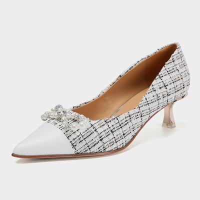 Womens Soft Leather Dress Shoes , Daily Casual Stitching 5cm High Heel Pump Shoes
